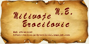 Milivoje Broćilović vizit kartica